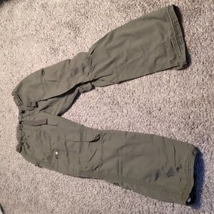 Olive green koi cargo scrub pants